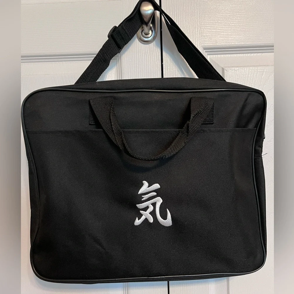 Black Laptop Bag with White Design